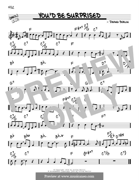 You'd Be Surprised (Eddie Cantor): Melodische Linie by Irving Berlin