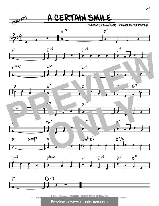 A Certain Smile (Johnny Mathis): Melodische Linie by Sammy Fain