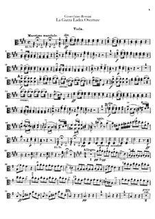 Die diebische Elster: Ouvertüre – Bratschenstimme by Gioacchino Rossini