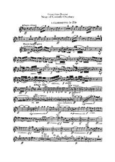 Erste Schlacht um Corinth: Ouvertüre – Klarinettenstimmen by Gioacchino Rossini