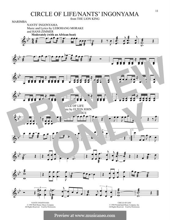 Instrumental version: For marimba by Elton John