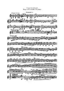 Erste Schlacht um Corinth: Ouvertüre – Violinstimme by Gioacchino Rossini