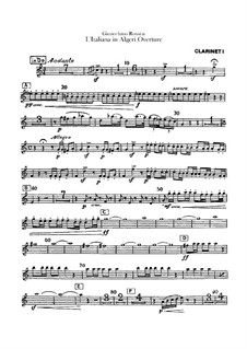 Die Italienerin in Algier: Ouvertüre – Klarinettenstimmen by Gioacchino Rossini