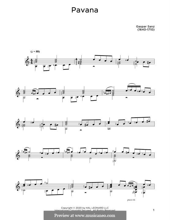 Pavane: Für Gitarre by Gaspar Sanz
