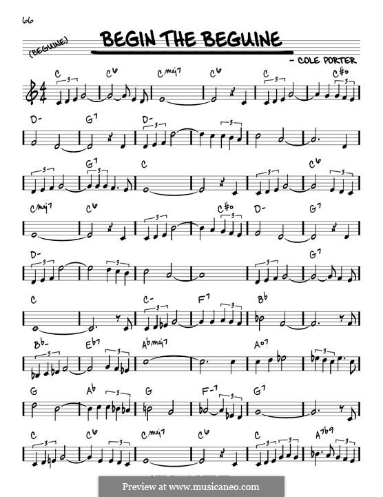 Begin the Beguine: Melodische Linie by Cole Porter