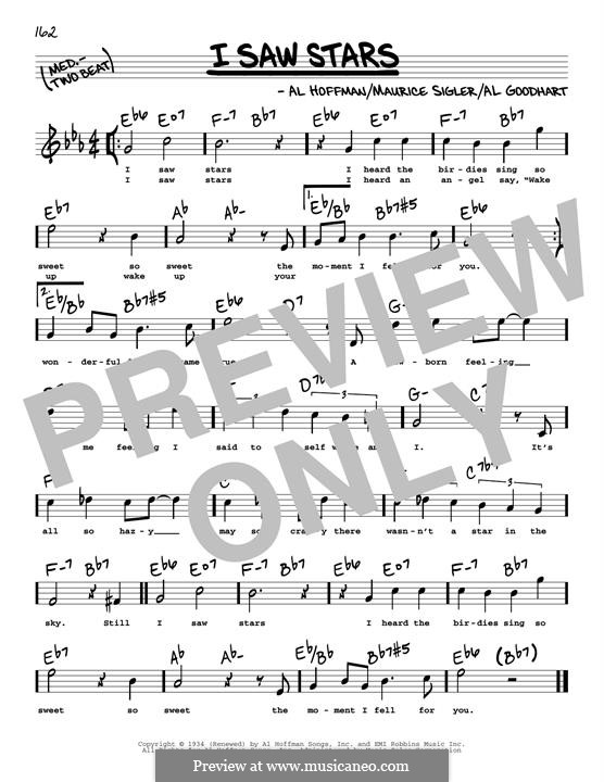 I Saw Stars (Paul Whiteman & His Orchestra): High Voice by Al Goodhart, Al Hoffman, Maurice Sigler