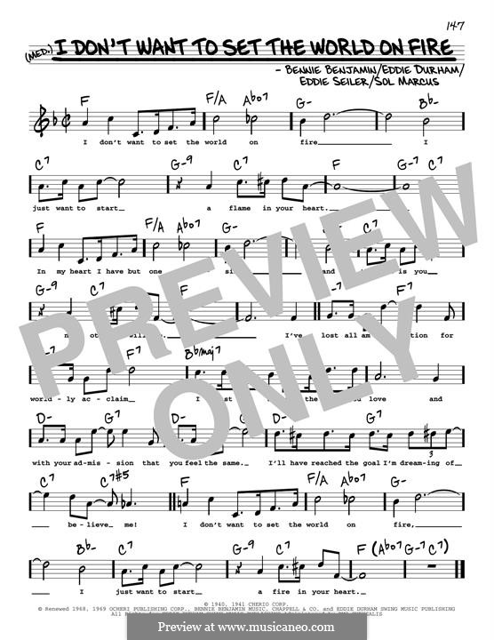 I Don't Want to Set the World on Fire (The Ink Spots): High Voice by Bennie Benjamin, Eddie Durham