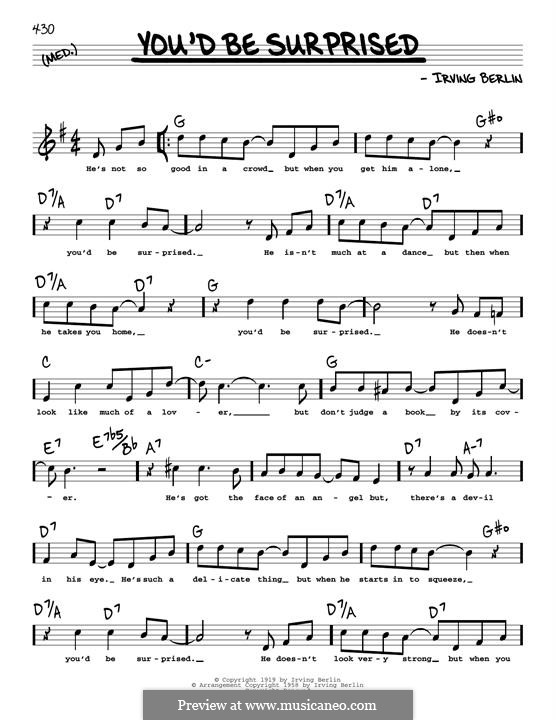 You'd Be Surprised (Eddie Cantor): High voice by Irving Berlin