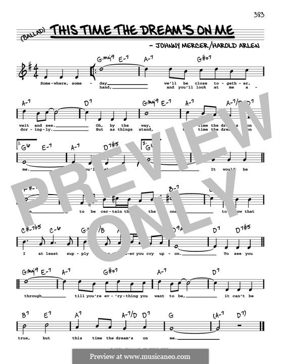 This Time the Dream's on Me (Tony Bennett): High Voice by Harold Arlen
