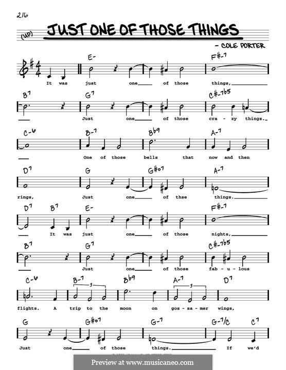 Just One of Those Things: High voice by Cole Porter