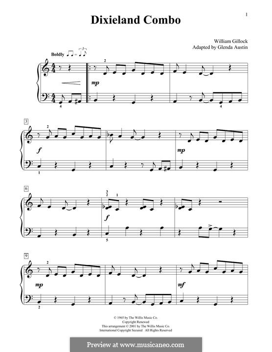 Dixieland Combo: For piano (simplified version) by William Gillock