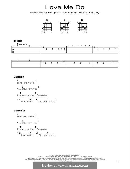 Love Me Do (The Beatles): Für Gitarre by John Lennon, Paul McCartney