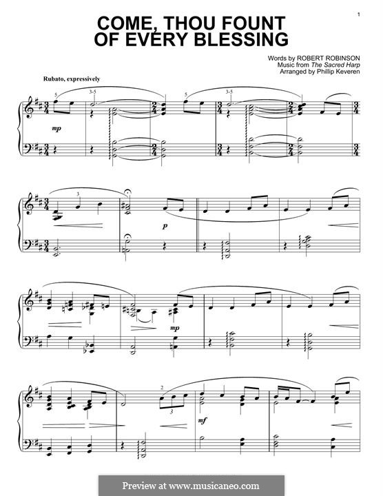Come, Thou Fount of Every Blessing: Für Klavier (jazz version) by John Wyeth