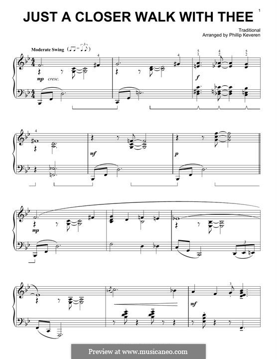 Just a closer walk with thee: Für Klavier (jazz version) by folklore