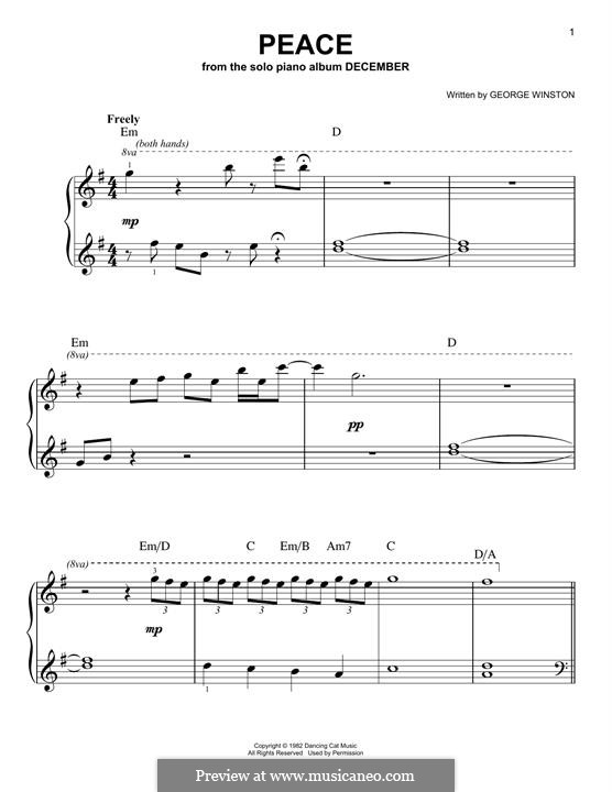 Peace: Für Klavier by George Winston