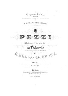 Zwei Stücke für Cello und Klavier, Op.26: Partitur by Edgardo Del Valle de Paz
