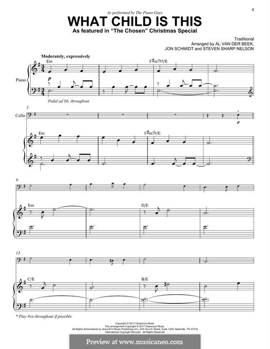 Two instruments version: For cello and piano (The Piano Guys) by folklore