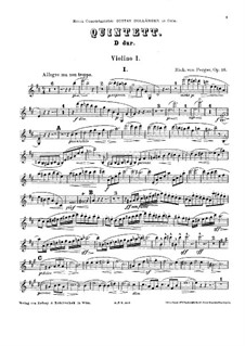 Streichquintett in D-Dur, Op.10: Streichquintett in D-Dur by Richard von Perger
