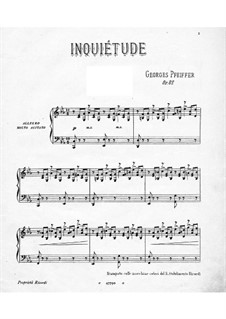 Inquiétude, Op.82: Inquiétude by Georges Jean Pfeiffer