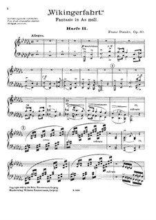 Fantasie 'Wikingerfahrt' für zwei Harfen, Op.80: Harfestimme II by Franz Poenitz