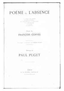Poème de l'absence: Nr.1-2 by Paul Puget
