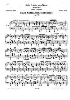 Lieder ohne Worte, Op.102: Vollsammlung by Felix Mendelssohn-Bartholdy