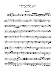 Sinfonie Nr.27 in G-Dur, K.199: Violastimme by Wolfgang Amadeus Mozart