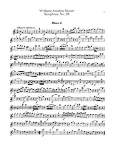Sinfonie Nr.28 in C-Dur, K.200: Oboenstimmen by Wolfgang Amadeus Mozart