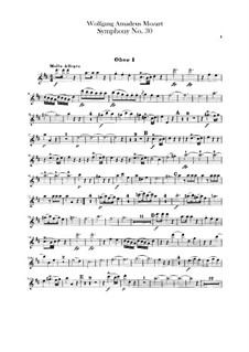 Sinfonie Nr.30 in D-Dur, K.202: Oboenstimmen by Wolfgang Amadeus Mozart