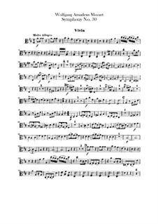 Sinfonie Nr.30 in D-Dur, K.202: Violastimme by Wolfgang Amadeus Mozart