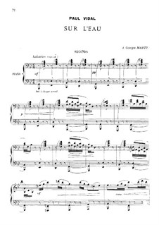 Sur l'eau für Klavier, vierhändig: Sur l'eau für Klavier, vierhändig by Paul Vidal