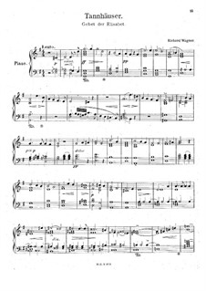 Gebet der Elisabet: Für Klavier by Richard Wagner