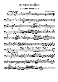 Concertstück für Blasinstrumente und Klavier (oder Orchester), Op.41: Fagottstimme by Julius Rietz