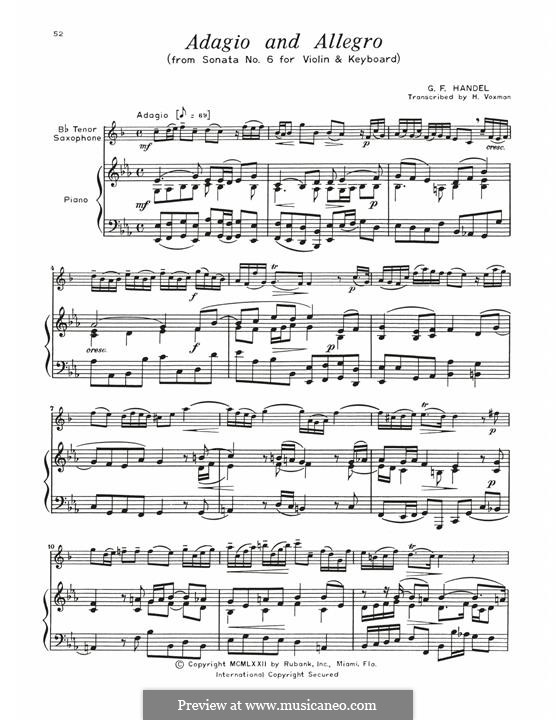 Adagio and Allegro: Adagio and Allegro by Georg Friedrich Händel