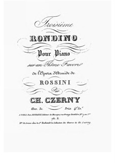 Rondino No.3 über Thema aus 'Armida' von Rossini, Op.30: Für Klavier by Carl Czerny