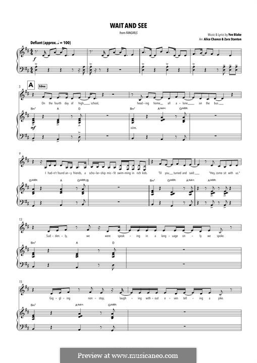 Wait And See (from Fangirls) von Y. Blake Noten auf MusicaNeo