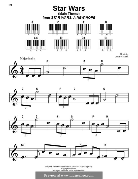 Star Wars (Main Theme): Für Klavier, leicht by John Williams