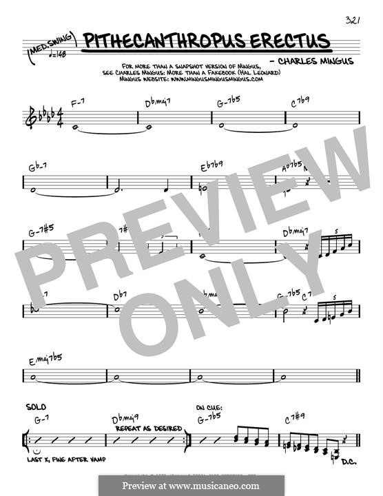 Pithecanthropus Erectus: Melody line (reharmonized version) by Charles Mingus