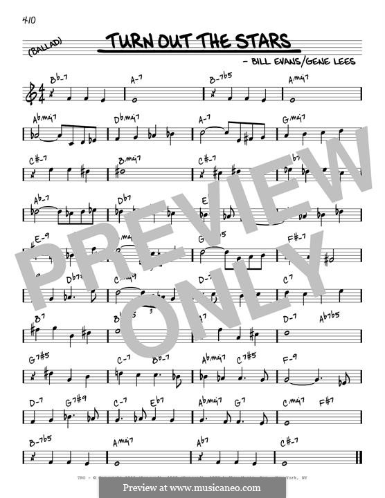 Turn Out the Stars: Melody line (reharmonized version) by Bill Evans