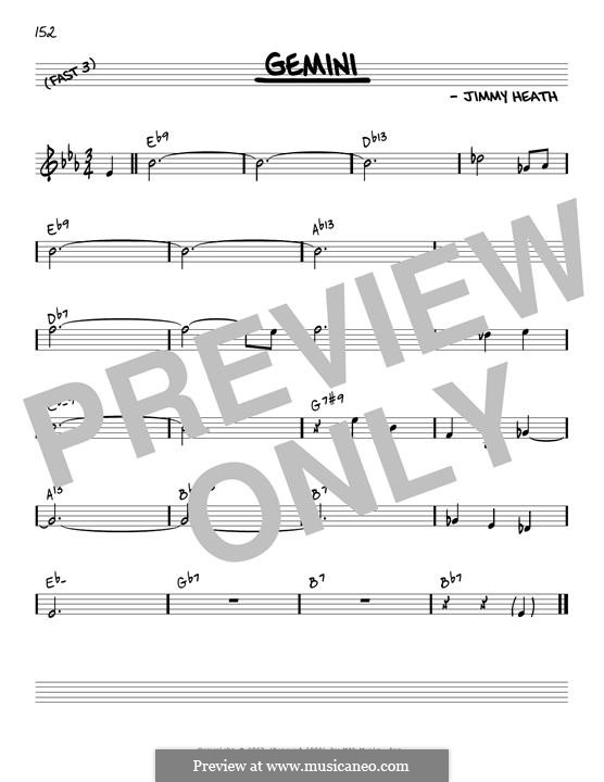 Gemini: Melody line (reharmonized version) by Jimmy Heath