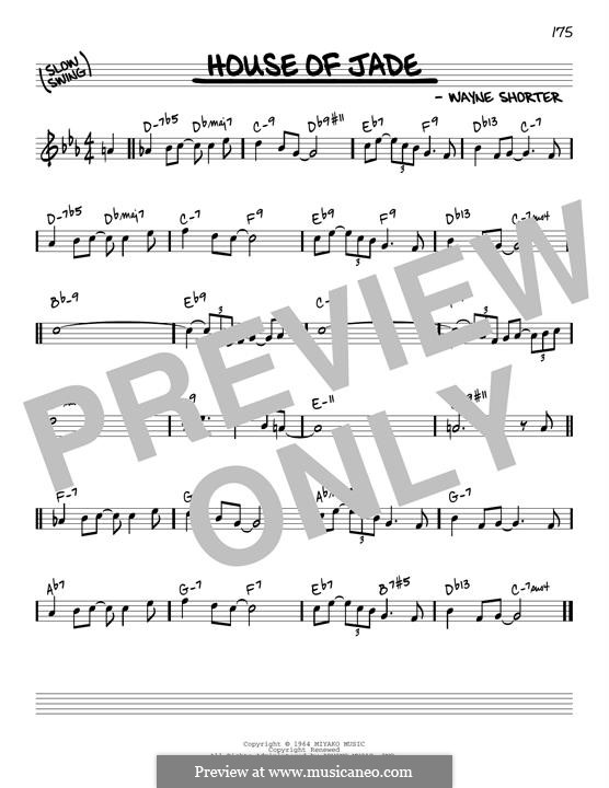 House of Jade: Melody line (reharmonized version) by Wayne Shorter