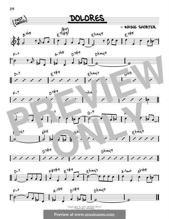 Dolores: Melody line (reharmonized version) by Wayne Shorter