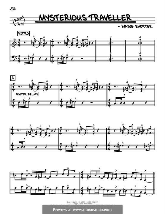 Mysterious Traveller: Melody line (reharmonized version) by Wayne Shorter