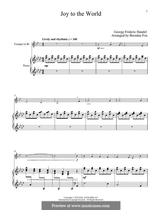Two instruments version: For trumpet and piano by Georg Friedrich Händel