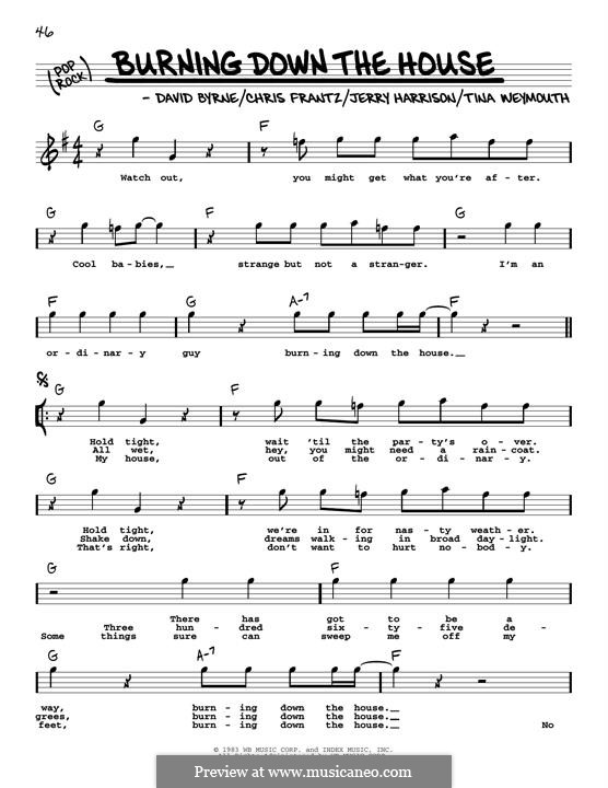 Burning Down The House (Talking Heads) von C. Frantz, D. Byrne, J