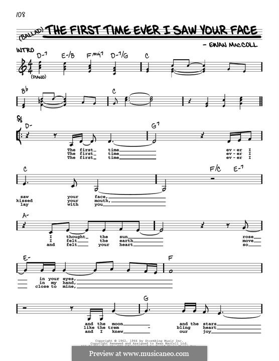 The First Time Ever I Saw Your Face: Melodische Linie by Ewan MacColl