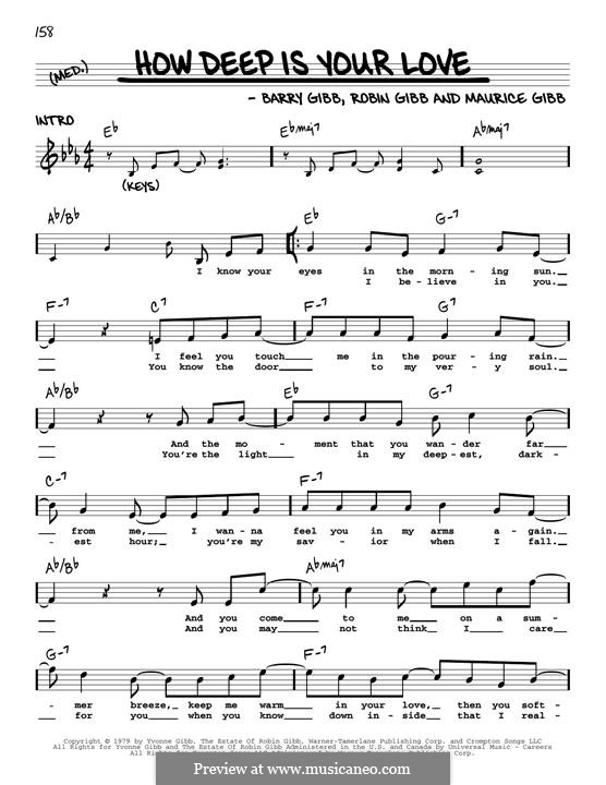 How Deep Is Your Love (The Bee Gees): Melodische Linie by Barry Gibb, Maurice Gibb, Robin Gibb