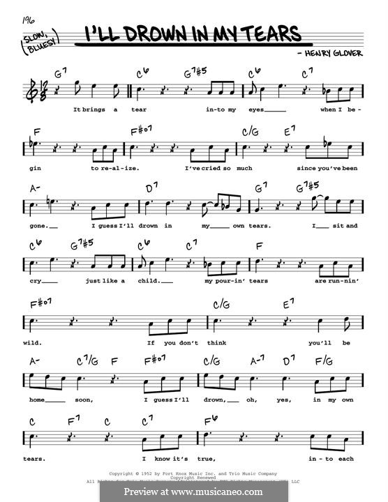 I'll Drown in My Own Tears: Melodische Linie by Henry Glover