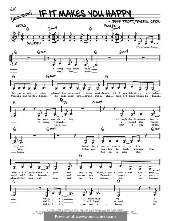 If It Makes You Happy: Melodische Linie by Jeffrey Trott, Sheryl Crow