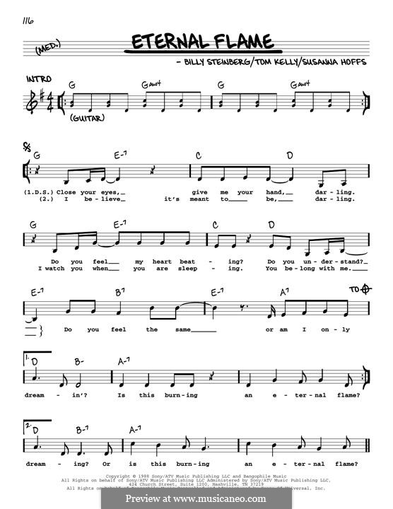 Eternal Flame: Melodische Linie by Billy Steinberg, Susanna Hoffs, Tom Kelly